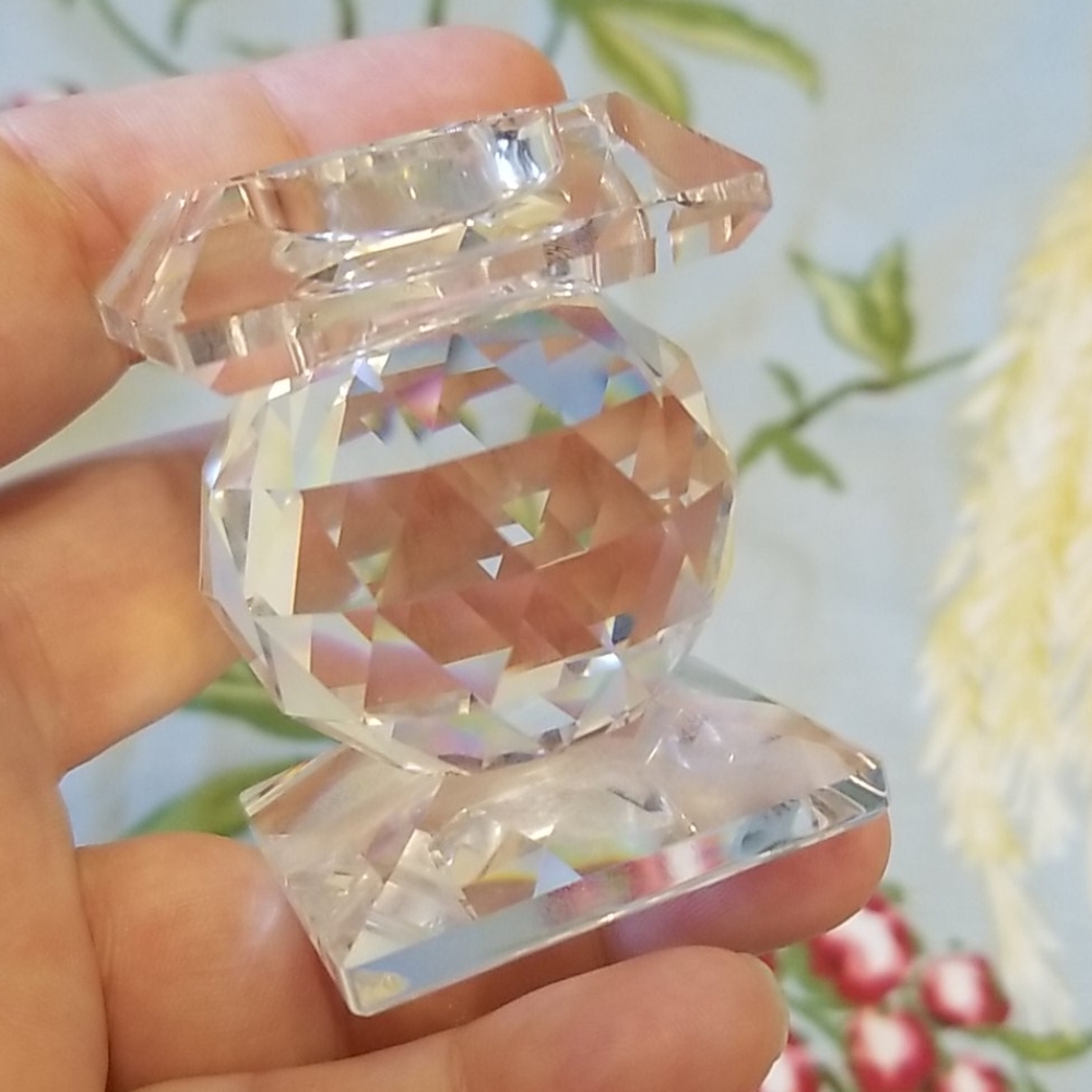 Swarovski Cut Crystal Sparkling Glamorous Candlestick Holders Set of 3